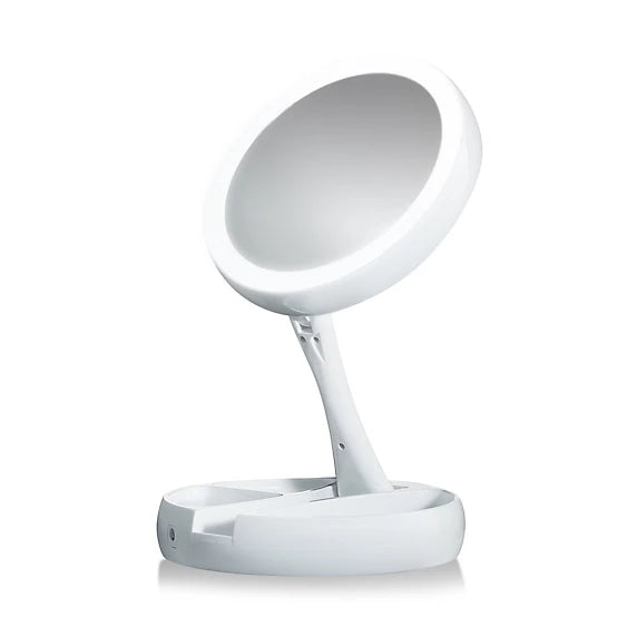 Foldaway LED Mirror - White