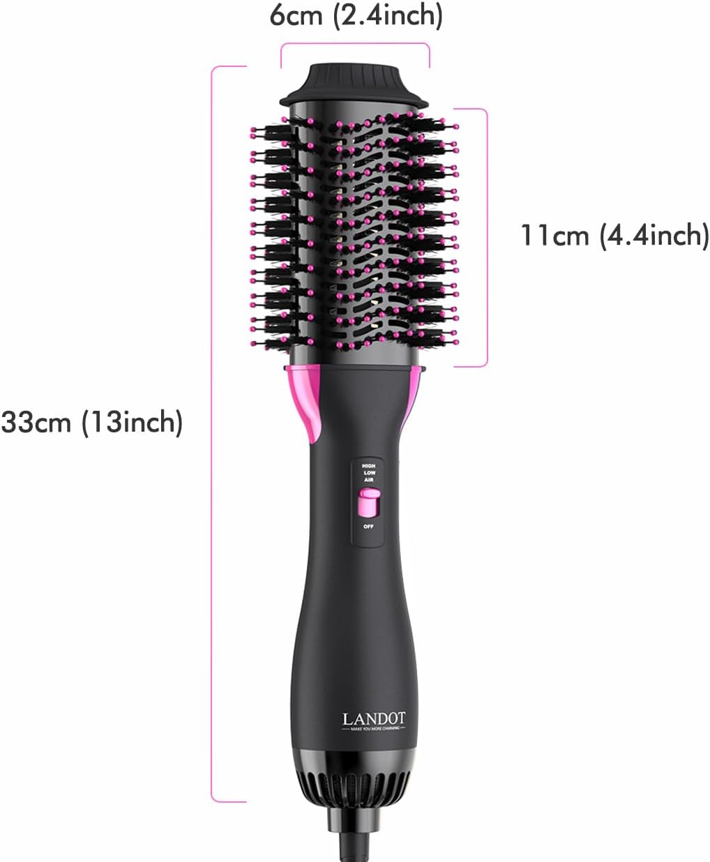 One-Step Hot Air Blow Hair Dryer Brush - 2.4 Inch HairDryer Styler and Volumizer for All Hair Types - Frizz-Free Results