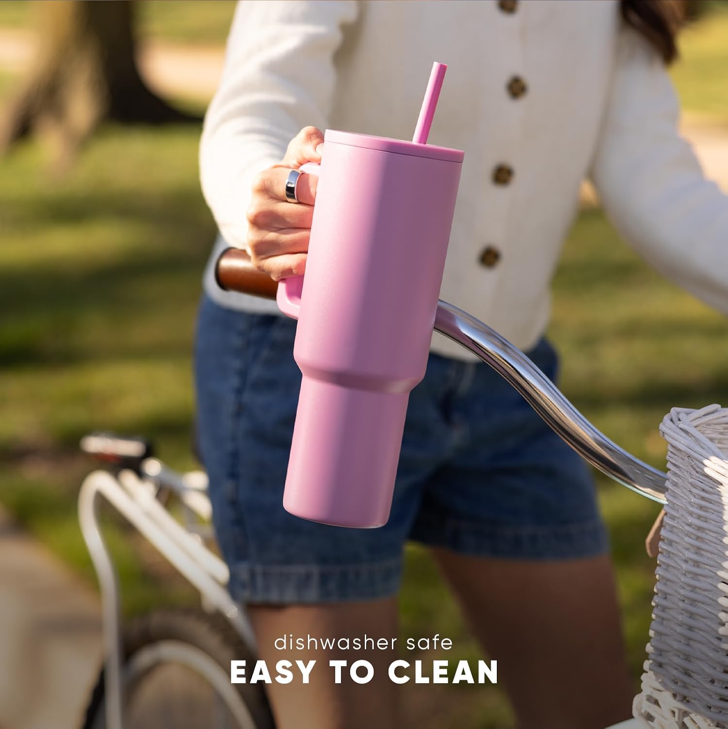 Simple Modern Tumbler with Handle and Straw Lid