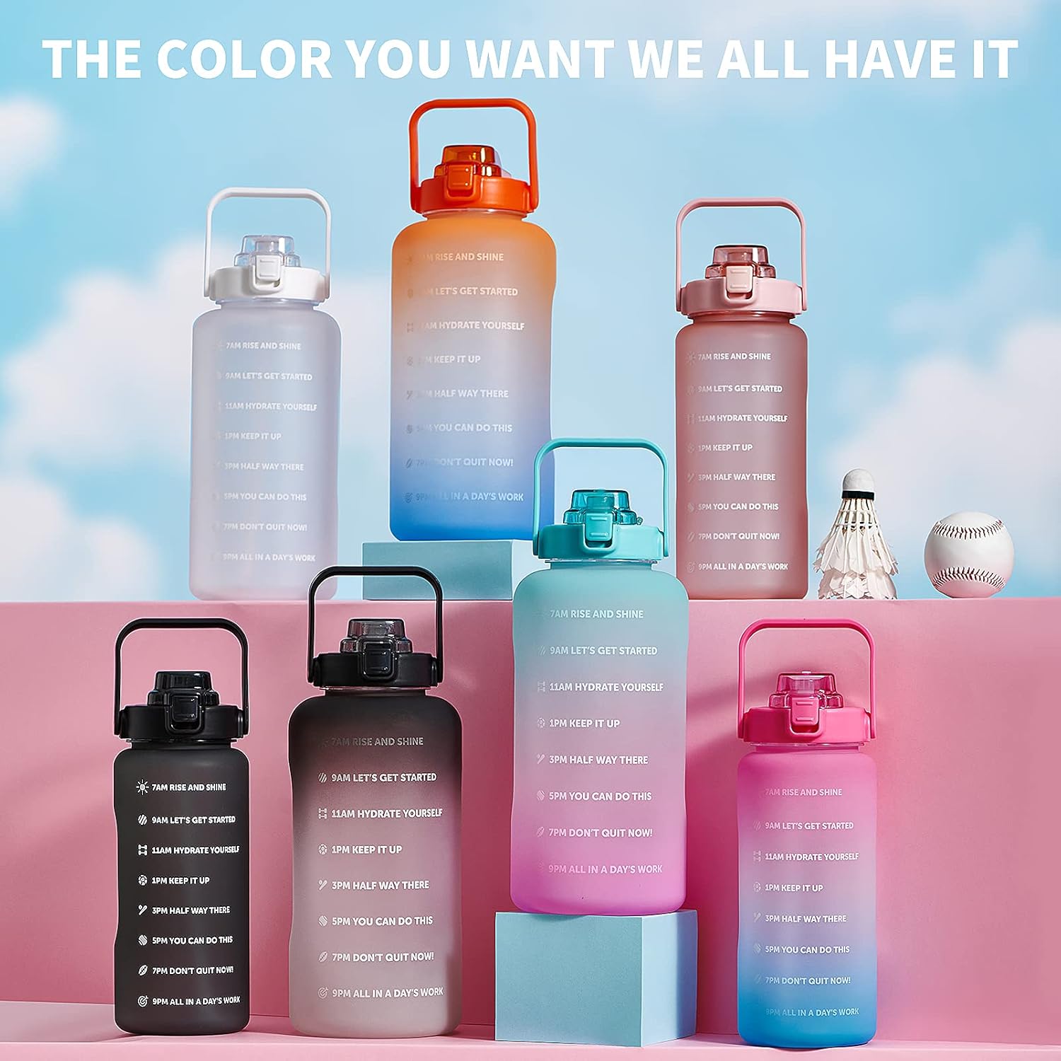 3 in 1 Sports Water Bottle Cold Driker Multi Purpose Plastic Cup Ideal for Gym Hiking Stylish Design