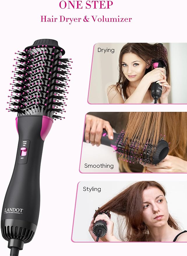 One-Step Hot Air Blow Hair Dryer Brush - 2.4 Inch HairDryer Styler and Volumizer for All Hair Types - Frizz-Free Results
