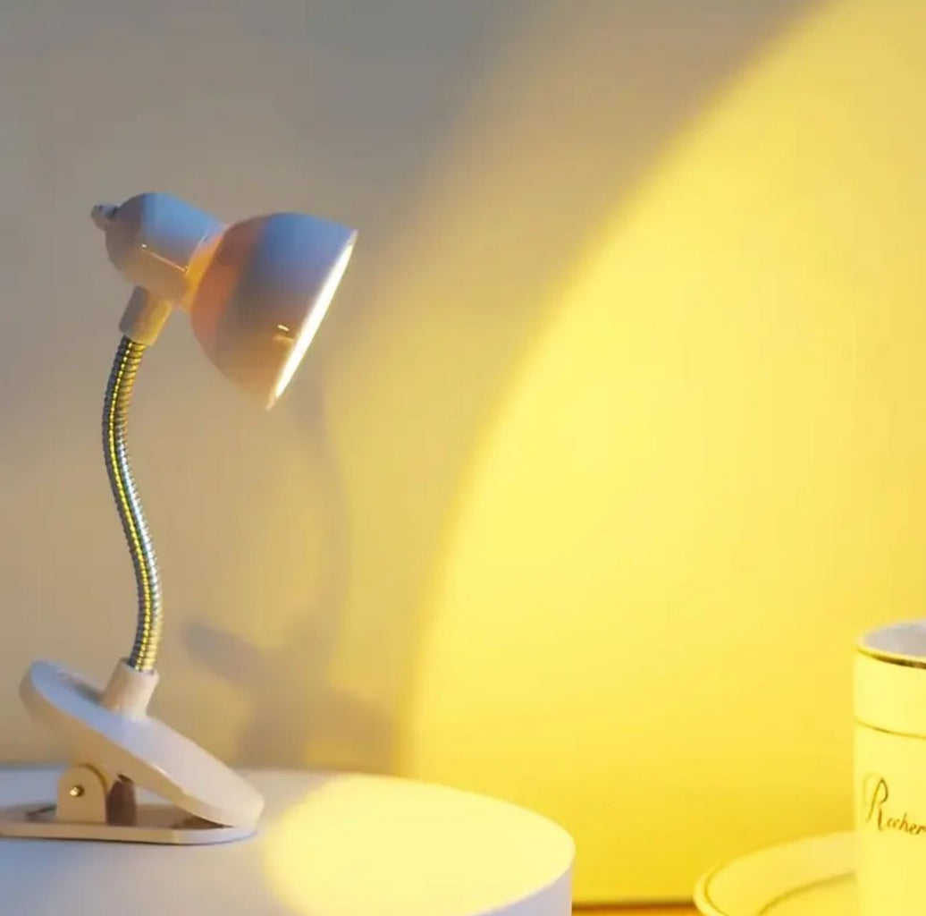 LED Mini Table Lamp Fold-able Night Reading Book Lamps for Home Room Computer Night Lights Eye Protections, for Night Study Travel Portable - Warm Light