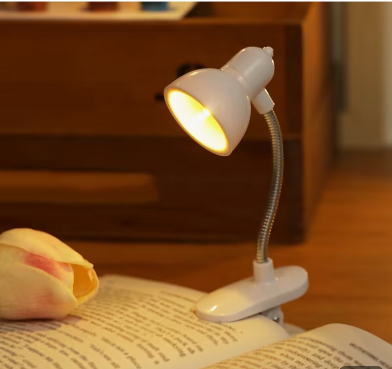 LED Mini Table Lamp Fold-able Night Reading Book Lamps for Home Room Computer Night Lights Eye Protections, for Night Study Travel Portable - Warm Light